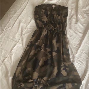 Camo High Low Dress with Cut out Back
